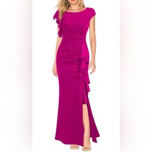 Chic Fuchsia Asymmetrical Dress